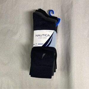 New Nautica Socks Men’s 5 Pair Multicolor Crew Sock Business Casual Dress Active